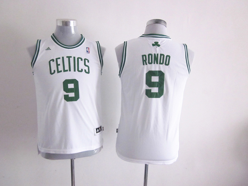  NBA Kids Boston Celtics 9 Rajon Rondo New Revolution 30 Swingman Youth White Jersey